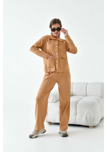 Kadın Cep Detaylı Ikili Takım Camel indirimleri