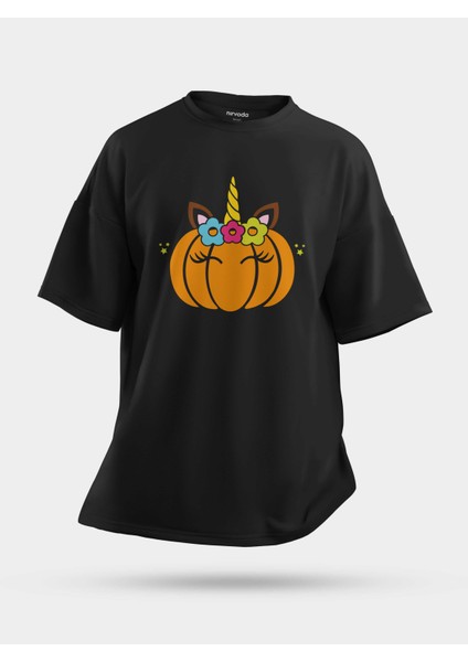 Oversize Balkabağı Unicorn Unisex Tişört