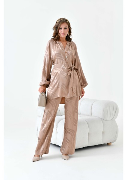 Kadın Jakar Takım Beige indirimleri