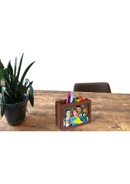 Kişiye Özel Ahşap Çift Taraflı Fotoğraflı Kalemlik fiyatları