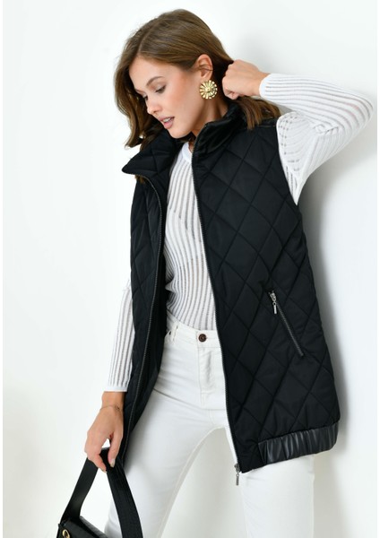 Kadın Kapitone Yelek Siyah fırsatları