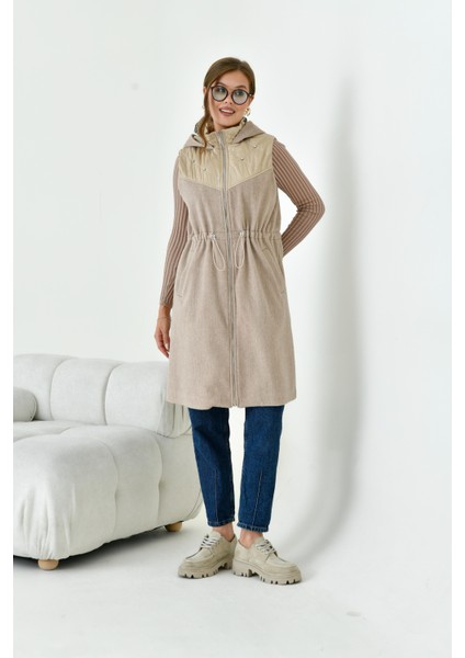 Kadın Kaşe Yelek Beige fiyatları