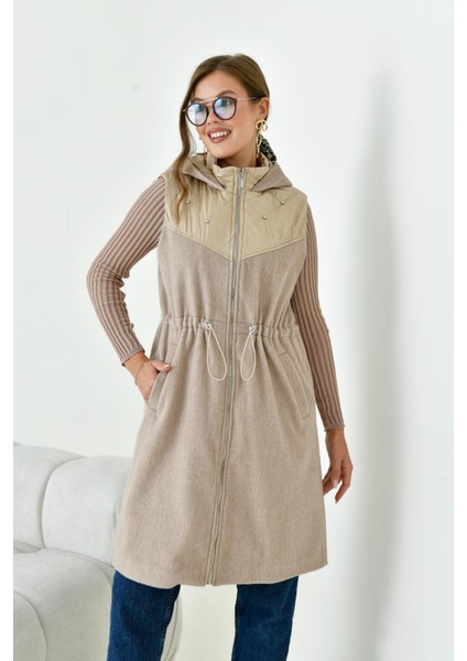 Kadın Kaşe Yelek Beige modelleri