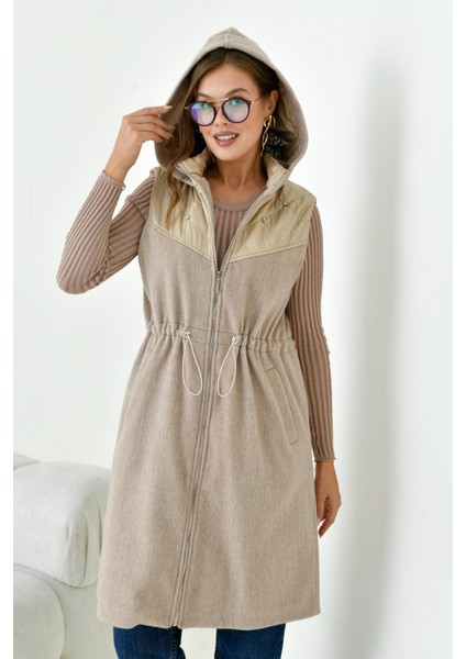 Kadın Kaşe Yelek Beige fırsatları