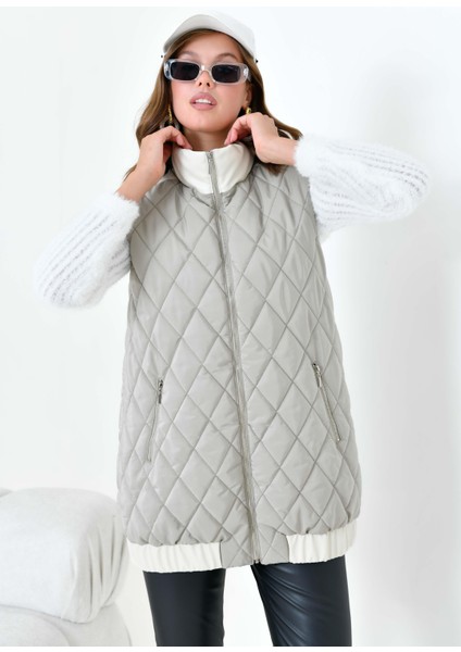 Kadın Kapitone Yelek Gri fiyatları