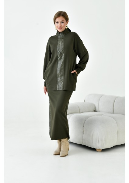Kadın Iki Ip Safir Takım Haki