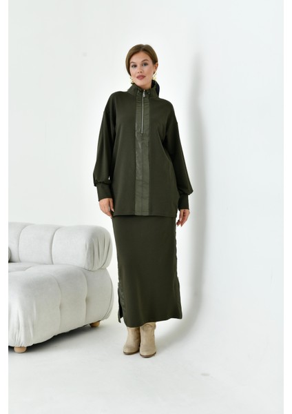 Kadın Iki Ip Safir Takım Haki indirimleri