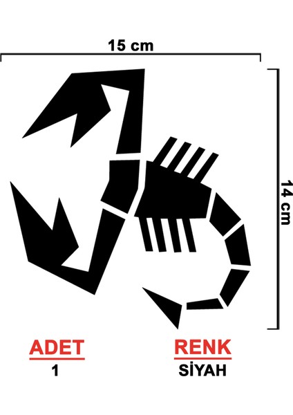 Akrep Sticker Model 2 - Çamurluk Sticker - Oto Sticker - Araba Sticker - Araç Sticker - Cam Sticker