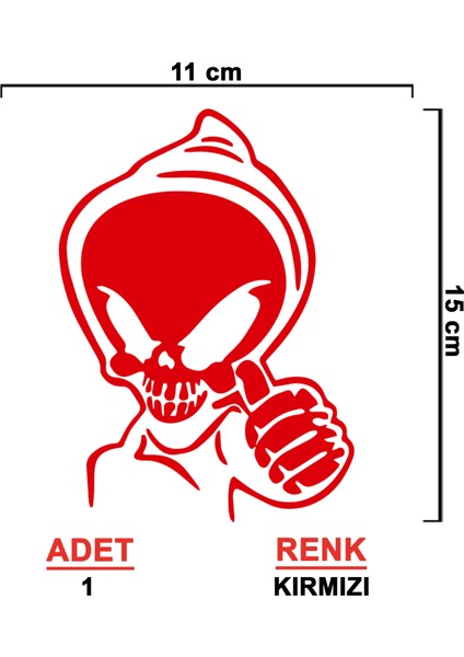 Hayalet Sticker Model 1 - Oto Sticker - Araba Sticker - Araç Sticker - Cam Sticker - Oto Aksesuar