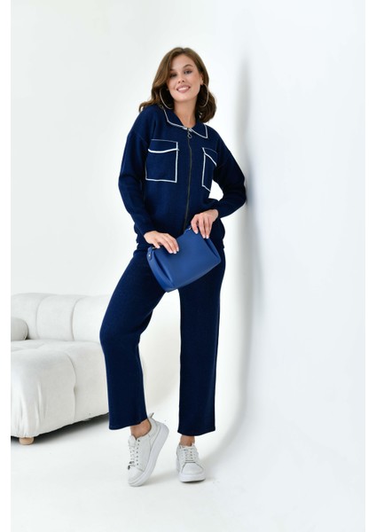 Bayan Çizgili Ikili Takım Lacivert fiyatları