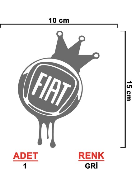 Fiat Taç Sticker - Fiat Sticker - Oto Sticker - Araba Sticker - Araç Sticker - Cam Sticker