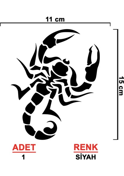 Akrep Sticker Model 1 - Çamurluk Sticker - Oto Sticker - Araba Sticker - Araç Sticker - Cam Sticker
