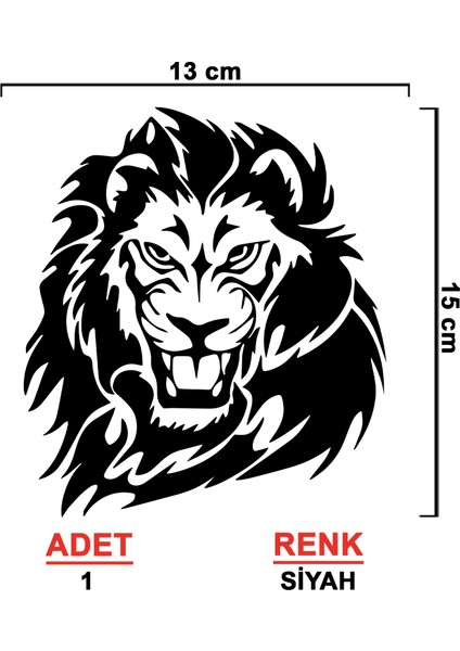 Aslan Sticker Model 1 - Oto Sticker - Araba Sticker - Araç Sticker - Araba Aksesuar - Cam Sticker