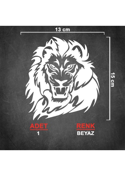Aslan Sticker Model 1 - Oto Sticker - Araba Sticker - Araç Sticker - Araba Aksesuar - Cam Sticker