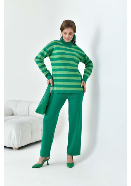 Kadın Çizgili Ikili Takım Yeşil modelleri