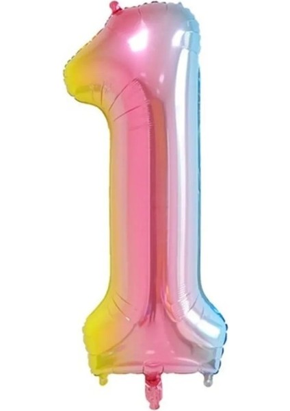 Unicorn Gökkuşağı Temalı Gökkuşağı Yaş Folyo Balonlu Zinciri Doğum Günü Parti Kutlama Seti Süsü
