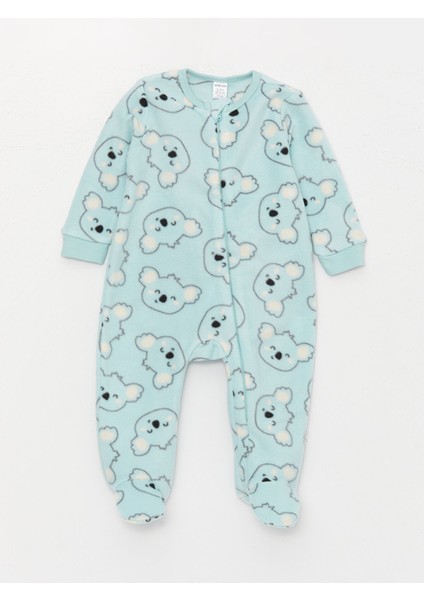 Bisiklet Yaka Uzun Kollu Desenli Unisex Bebek Tulum