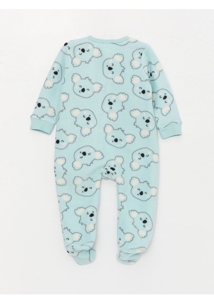 Bisiklet Yaka Uzun Kollu Desenli Unisex Bebek Tulum