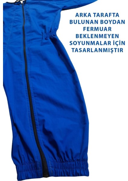 Yeni Nesil Kısa Kol Aizeimer - Demans Tulumu Kısa Kol Lastikli Model Mavi Renk - Small Beden