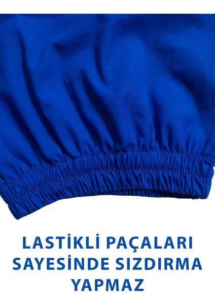 Yeni Nesil Kısa Kol Aizeimer - Demans Tulumu Kısa Kol Lastikli Model Mavi Renk - Small Beden