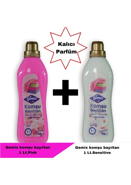 Gemix Komşu Bayıltan Konsantre Yumuşatıcı Beyaz Pembe 1000 ml x 2 Adet