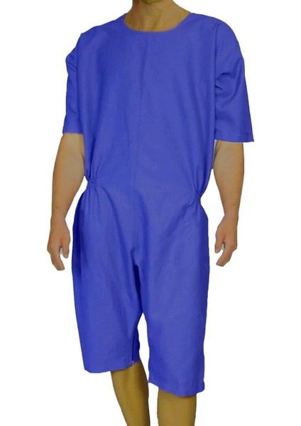 Özel Tasarım Demans Tulumu Kısa Kol Arkadan Fermuarlı Hasta Bakım Tulumu - Large Beden fiyatları