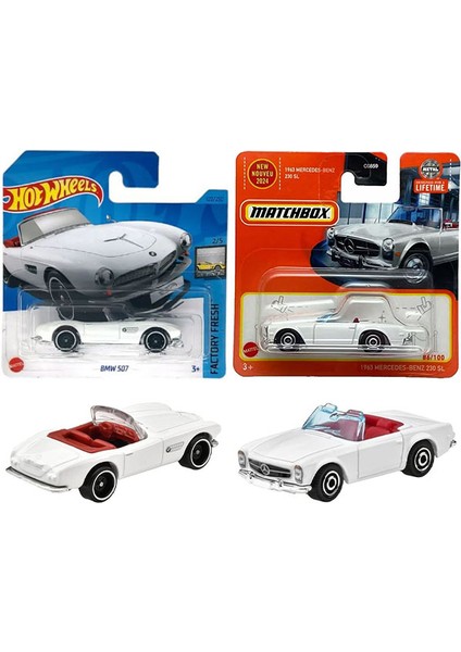 2 Araç Set - Hot Wheels Bmw 507 & Matchbox 1963 Mercedes-Benz 230 Sl (1/64)