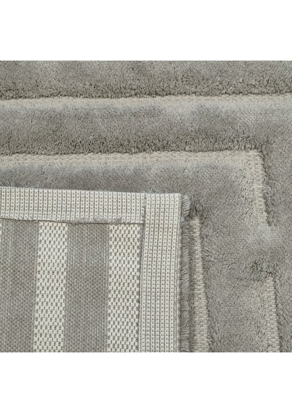 Gri Modern Desenli Inopoli Banyo Paspası Veya Banyo Halısı Takımı