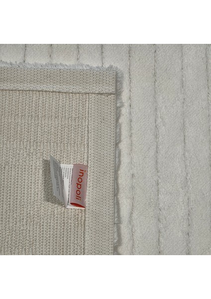 Beyaz Çiçek Desenli Inopoli Banyo Paspası Veya Banyo Halısı