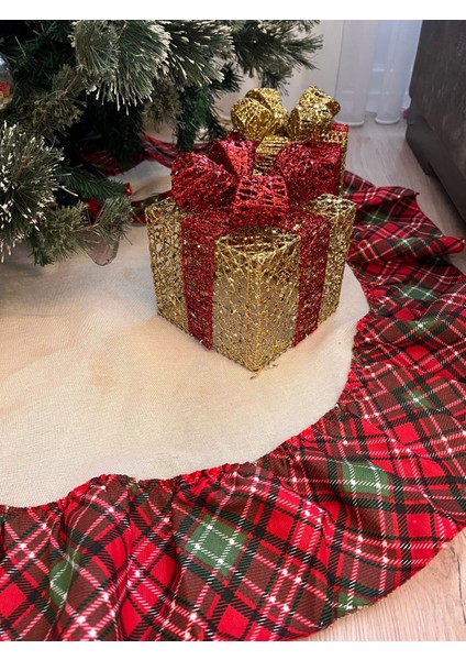 Yılbaşı Çam Ağacı Örtüsü Noel Pamuklu Ekose ve 95 cm fiyatları