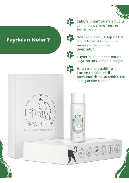 Göz Yakmayan Doğal Kedi ve Köpek Şampuanı 200 ml