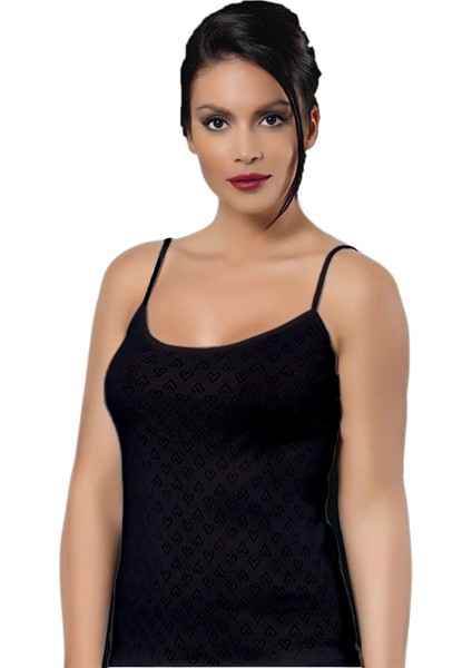 Pamuk Ip Askılı Transfer Atlet Siyah 6'lı Paket 1303