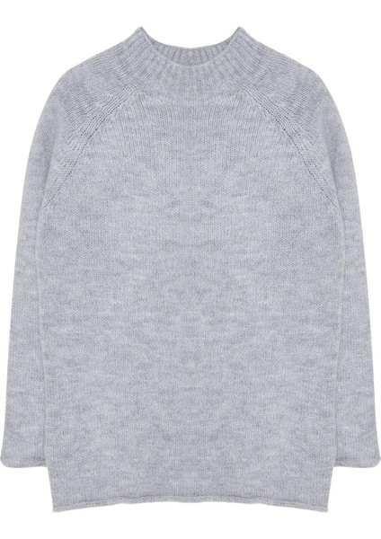 Stil Modern Kadın Uzun Reglan Kol Dik Yaka Yumuşak Dokulu Dikişsiz Triko Kazak modelleri