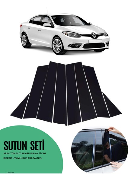 Renault Fluence Sutun Seti Piano Black Parlak Siyah Kapı Sutunu