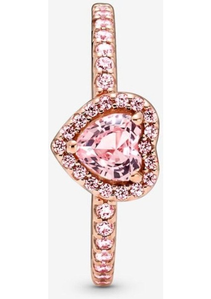 Işıltılı Yüksek Kalp Taşlı Yüzük