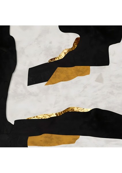 Gri Siyah Gold Soft Renk Soyut Seti Çerçeveli Cam Tablo 3'lü modelleri