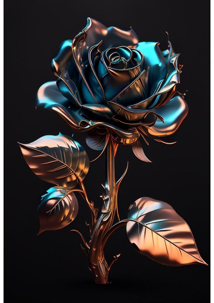 Siyah Gold Gül Kombini Çerçeveli Cam Tablo 2'li fiyatları