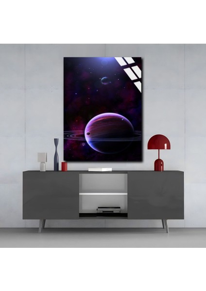 Kırılmaz Cam (Temperli) Mor Saturn Tablosu 01 modelleri