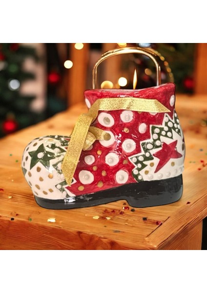 Yılbaşı Handmade Çini Hediyelik Tasarım Kalemlik Çini Noel Kalemlik