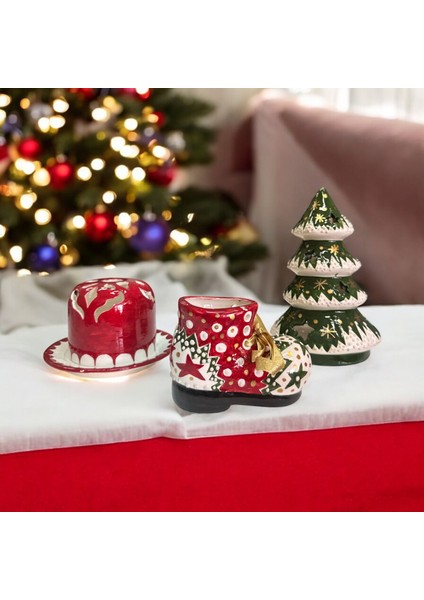 Yılbaşı Handmade Çini Hediyelik Tasarım Kalemlik Çini Noel Kalemlik fırsatları