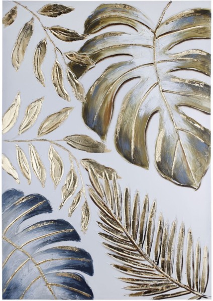 Tropik Yapraklar Kombin Çerçeveli Cam Tablo 3'lü fiyatları