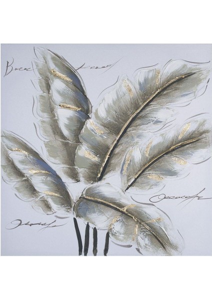 Tropik Yapraklar Kombin Çerçeveli Cam Tablo 3'lü modelleri