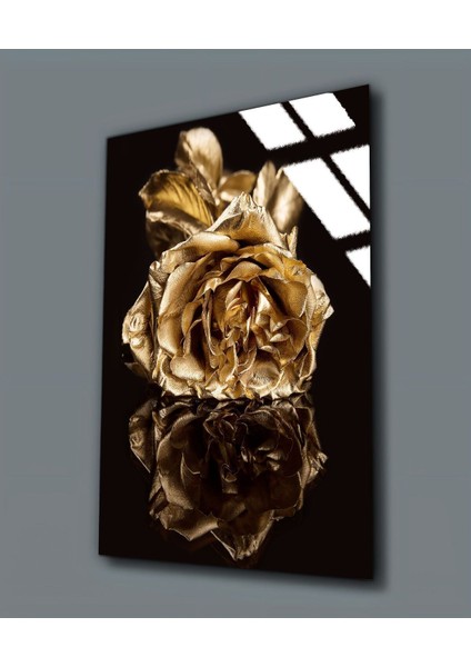 Kırılmaz Cam (Temperli) Gold Gül Tablosu