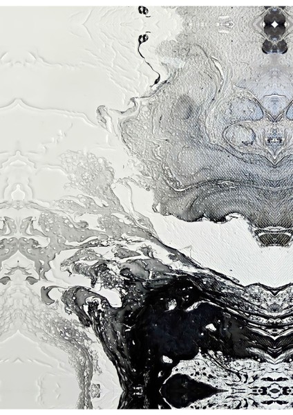 Siyah Beyaz Dalga Soyut Kombini Çerçeveli Cam Tablo 2'li modelleri