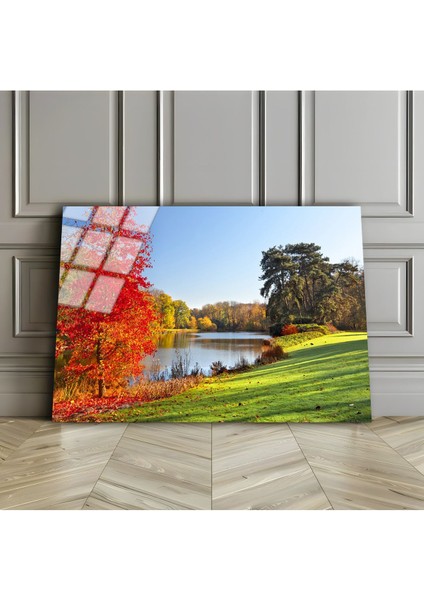 Kırılmaz Cam (Temperli) Bahar Doğa Manzarası Tablosu 3