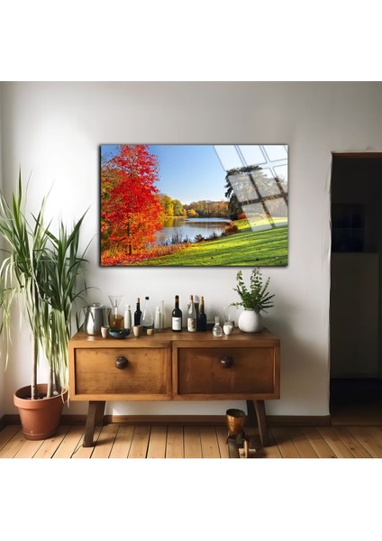 Kırılmaz Cam (Temperli) Bahar Doğa Manzarası Tablosu 3 fiyatları