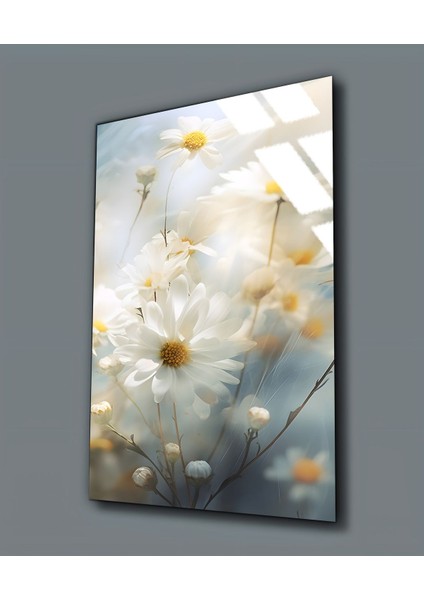 Kırılmaz Cam (Temperli) Soft Renkler Çiçek Tablosu 03