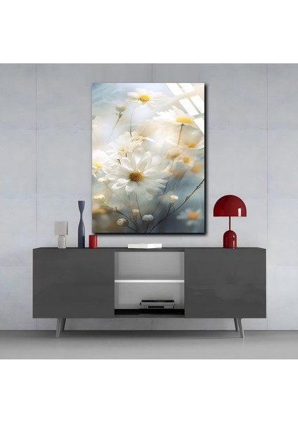 Kırılmaz Cam (Temperli) Soft Renkler Çiçek Tablosu 03 modelleri