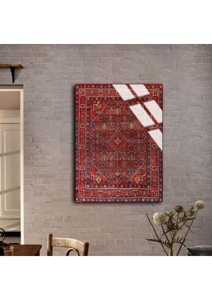 Kırılmaz Cam (Temperli) Kırmızı Halı Desenli Tablo fiyatları