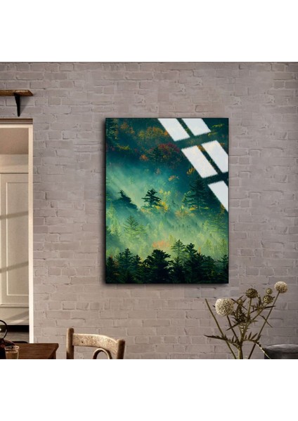 Kırılmaz Cam (Temperli) Yeşil Orman Tablosu 01 fiyatları